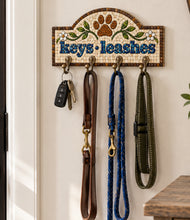 Load image into Gallery viewer, 8" x 16" Keys and Leashes Dog Paw Plaque
