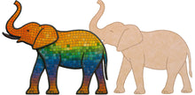 Load image into Gallery viewer, Elephant Mosaic Backer 16&quot;x18&quot; (pre-drilled for hangable kits) 1/2&quot; Thick
