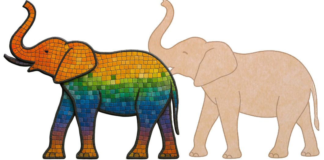 Elephant Mosaic Backer 16