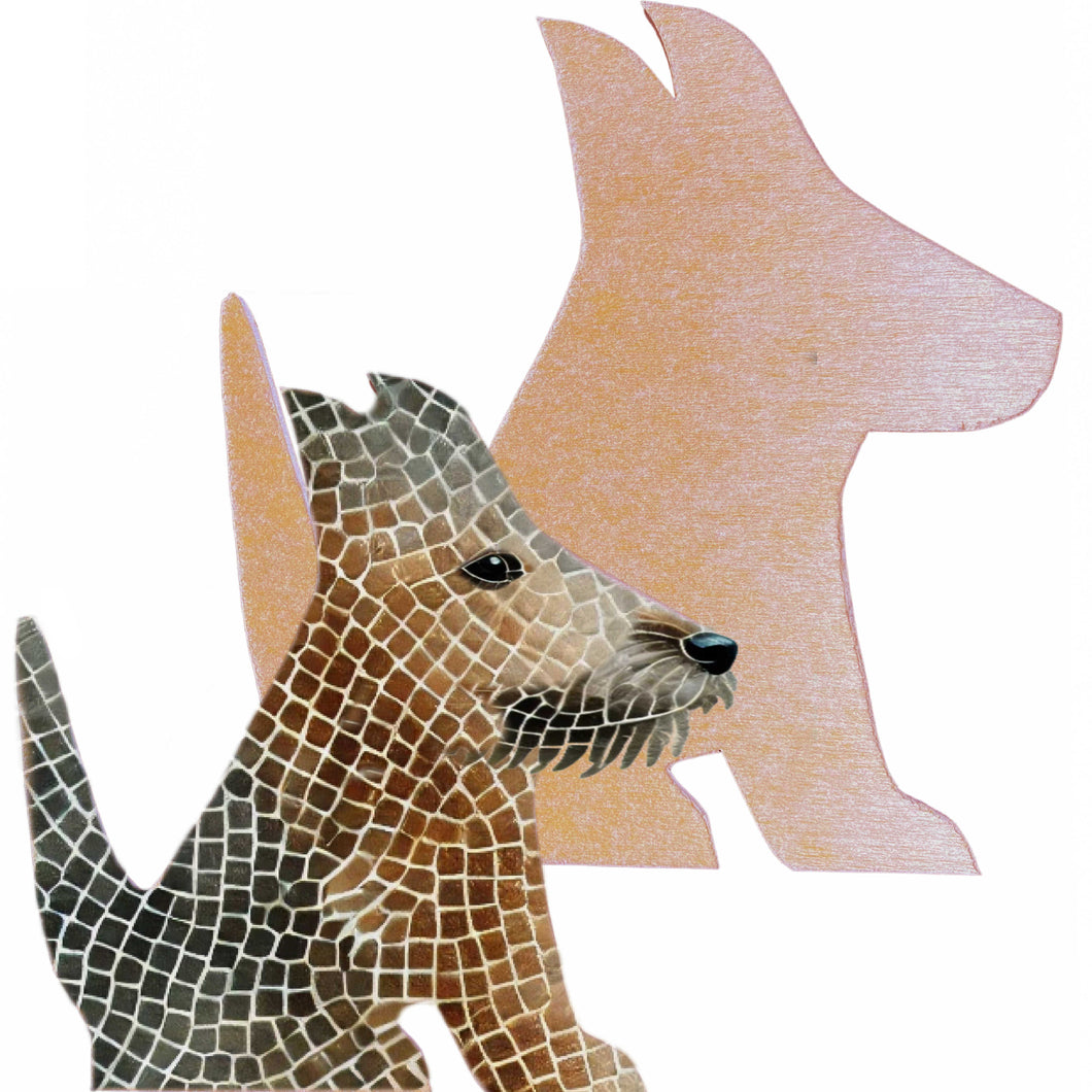 Fun Dog Mosaic Backer (pre-drilled for hangable and stakeable kit)