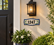 Load image into Gallery viewer, 8" x 16" George Street Personalized Waterproof Mosaic House Number Plaque
