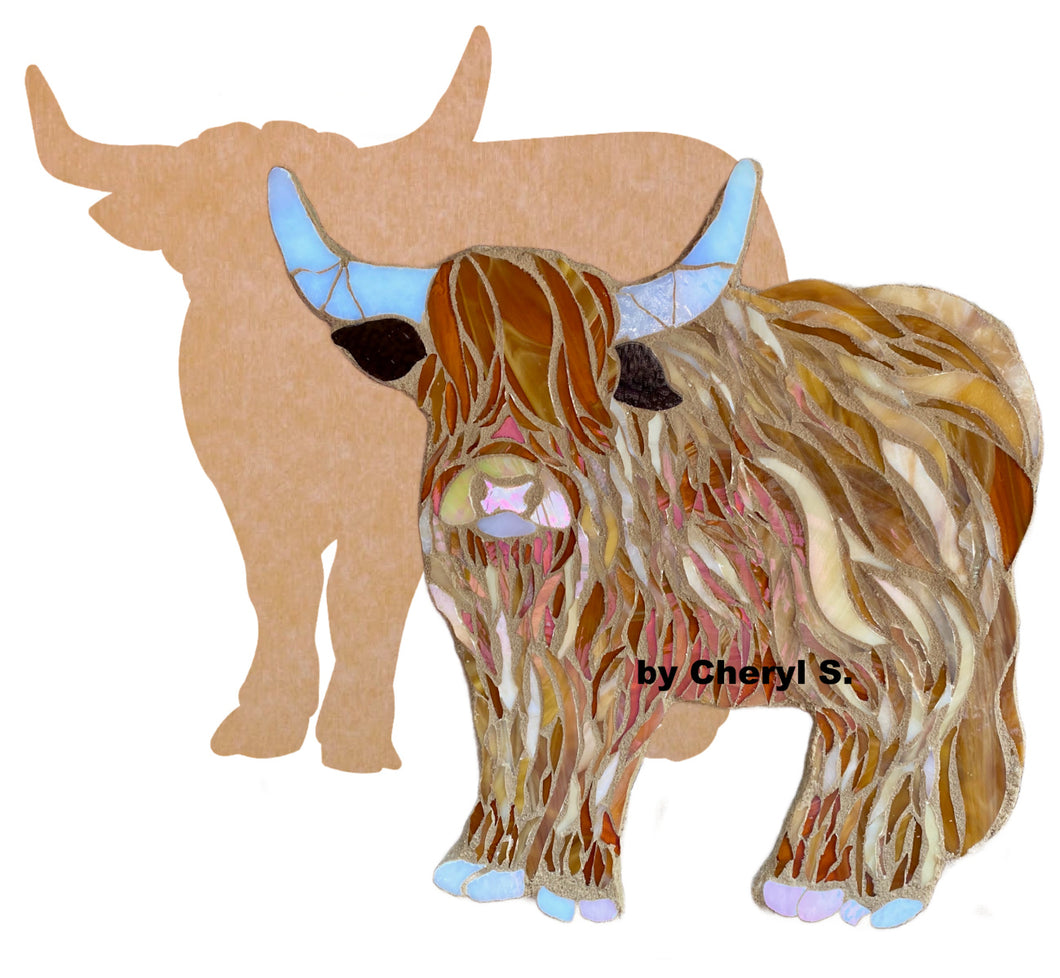 Highland Cow (pre-drilled for hanging kit and stakeable kit)