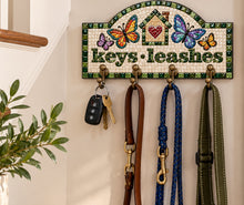 Load image into Gallery viewer, 8" x 16" Keys and Leashes Butterflies Plaque
