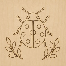 Load image into Gallery viewer, 8" x 8" Ladybug Mosaic or Paint on Wood Backer
