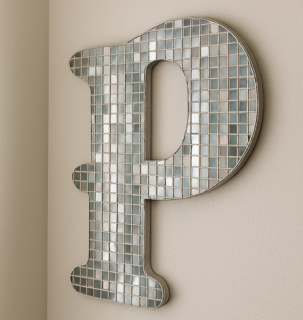 Letter P Mosaic Backer with Sawtooth