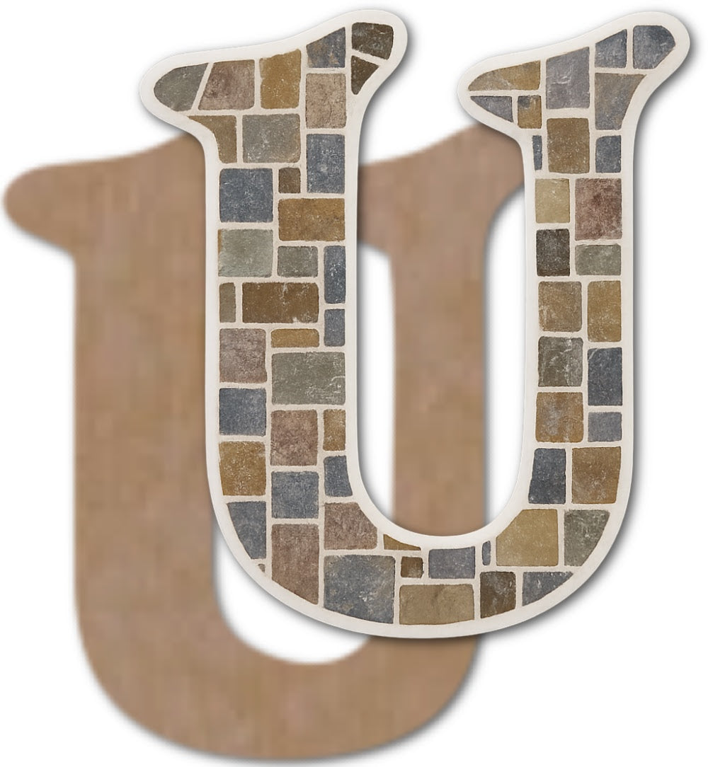 Letter U Mosaic Backer