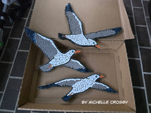 Load image into Gallery viewer, 3 Birds in Flight (each pre-drilled for hanging kit)
