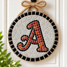 Load image into Gallery viewer, 12" Round Letter A Monogram Waterproof Mosaic Backer
