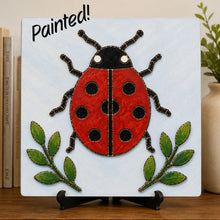 Load image into Gallery viewer, 8" x 8" Ladybug Mosaic or Paint on Wood Backer
