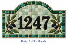 Load image into Gallery viewer, 12" x 17" Rue St. Honore Personalized Waterproof Mosaic House Number Plaque
