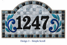 Load image into Gallery viewer, 12" x 17" Rue St. Honore Personalized Waterproof Mosaic House Number Plaque
