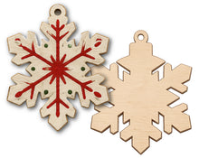 Load image into Gallery viewer, 4" Snowflake Wooden Ornament with hook
