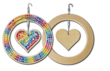 Load image into Gallery viewer, 12" Spinner Circle with 6" Heart Mosaic Backer &amp; Hanger
