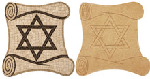 Load image into Gallery viewer, Star of David Scroll Mosaic Backer with Pattern 16"x16.5" (pre-drilled for hangable)
