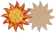 Load image into Gallery viewer, Sun Mosaic Backer 12" or 18" (pre-drilled for hangable kits) 1/2" Thick
