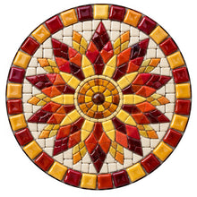 Load image into Gallery viewer, Sunburst Round Mosaic Trivet Backer Laser-Printed w/cork

