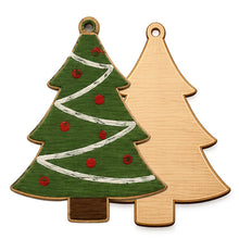 Load image into Gallery viewer, 4" Tree Wooden Ornament with hook
