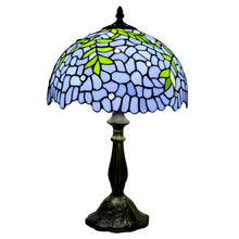 Load image into Gallery viewer, Blue Wisteria Glass Tiffany-Style Lamp

