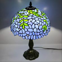 Load image into Gallery viewer, Blue Wisteria Glass Tiffany Lamp Genuine
