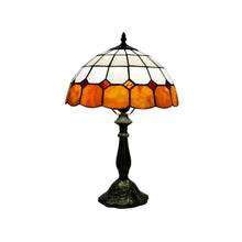 Load image into Gallery viewer, Antique Tiffany-Style Lamp with Check Pattern

