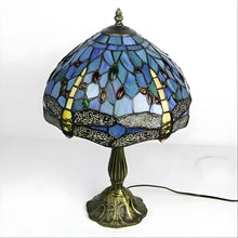 Load image into Gallery viewer, Dragonfly Tiffany Lamp Glass Tabletop Design
