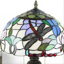 Load image into Gallery viewer, European Tiffany-Inspired Lamp with Dragonfly Design
