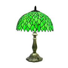 Load image into Gallery viewer, Green Leaf Tiny Tiffany Lamp | Glass Tabletop
