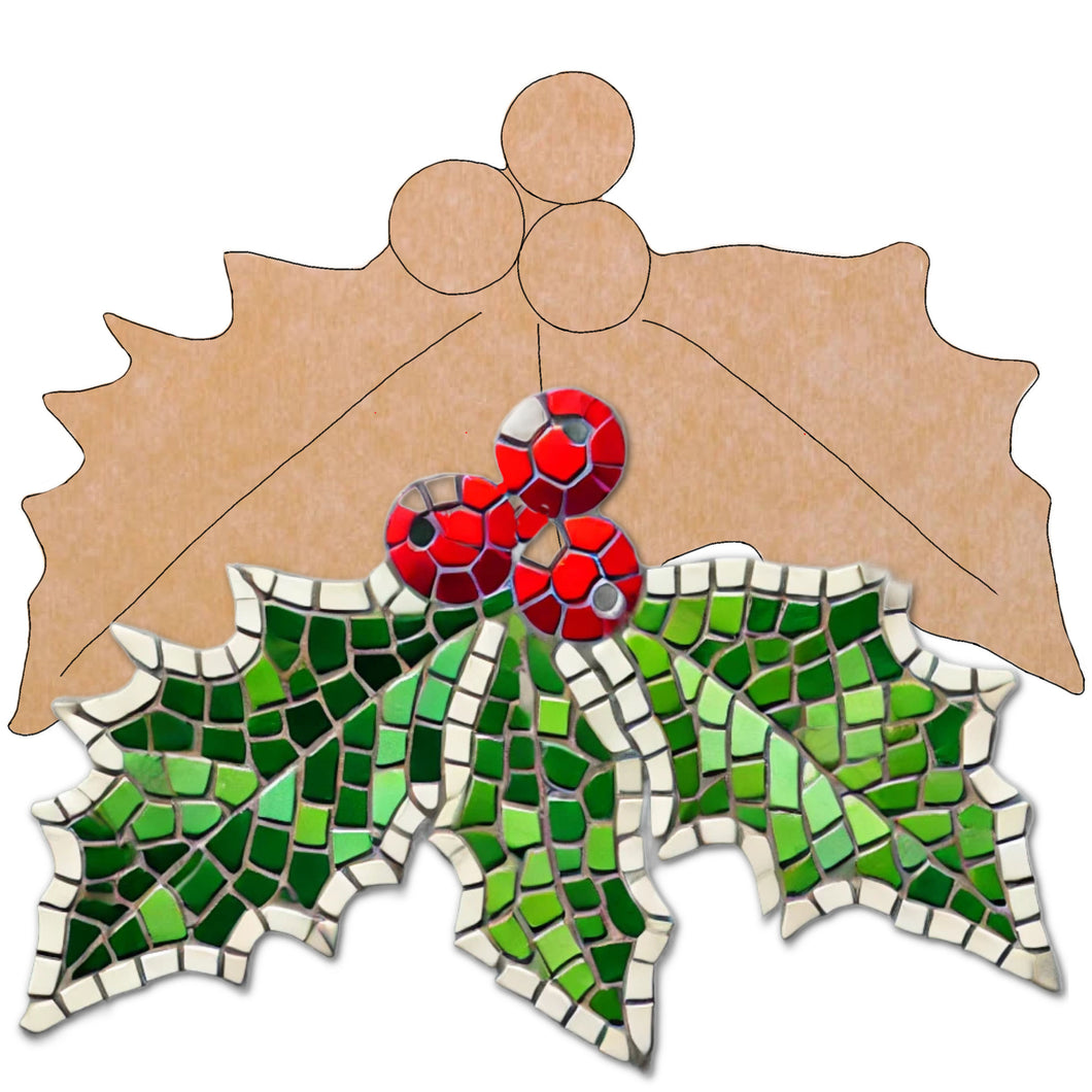 Holly Mosaic Backer (pre-drilled for hangable)