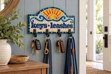 Load image into Gallery viewer, 8" x 16" Keys and Leashes Sun and Wave Plaque
