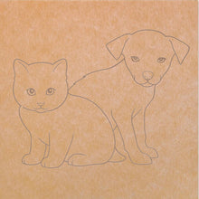 Load image into Gallery viewer, Kitten and Puppy 14&quot;x14&quot; with Pattern (pre-drilled for hanging kit)

