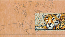 Load image into Gallery viewer, Leopard Laying with Pattern 12&quot;x21&quot; (pre-drilled for hanging kit)
