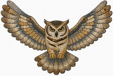 Load image into Gallery viewer, Owl in Flight Mosaic Backer 16"x24" (pre-drilled for hanging kit)
