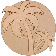 Load image into Gallery viewer, Palm Tree Circle with Pattern (pre-drilled for hanging kit)
