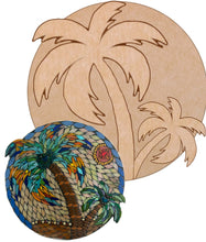 Load image into Gallery viewer, Palm Tree Circle with Pattern (pre-drilled for hanging kit)
