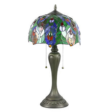 Load image into Gallery viewer, Antique Tiffany-Style Lamp Peacock | Glass Tabletop
