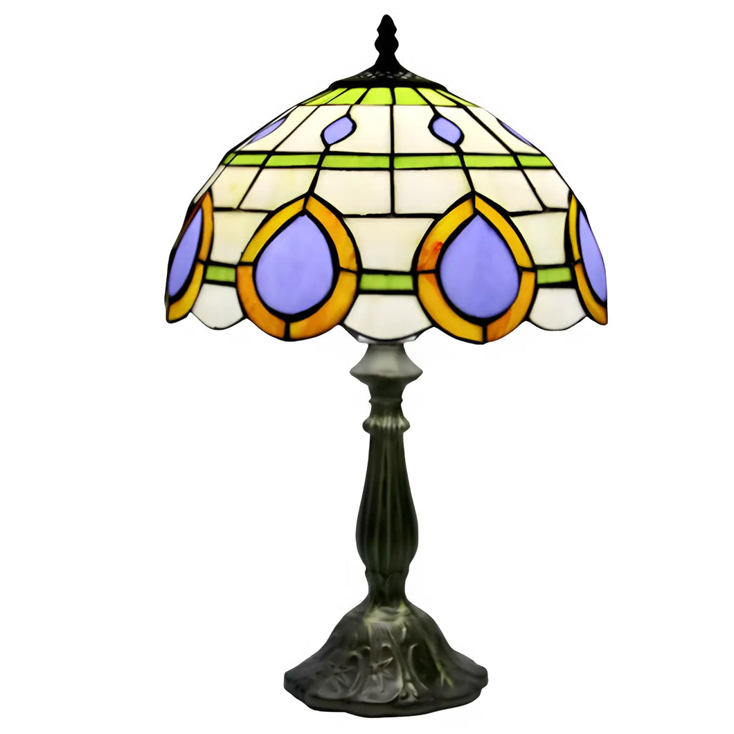 Peacock Tiffany Lamp in Vintage Glass Design