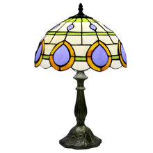 Load image into Gallery viewer, Peacock Tiffany-Inspired Lamp in Vintage Glass Design
