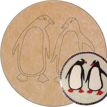 Load image into Gallery viewer, Penguins 14&quot; Circle with Pattern (pre-drilled for hanging kit)
