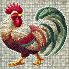 Load image into Gallery viewer, Proud Rooster with Pattern 14&quot; x 14&quot;  (pre-drilled for hanging kit)
