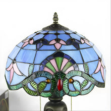 Load image into Gallery viewer, Purple Tiffany-Style Lamp in Baroque Glass Style
