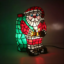 Load image into Gallery viewer, Santa Standing Tiffany-Inspired Lamp Glass Tabletop
