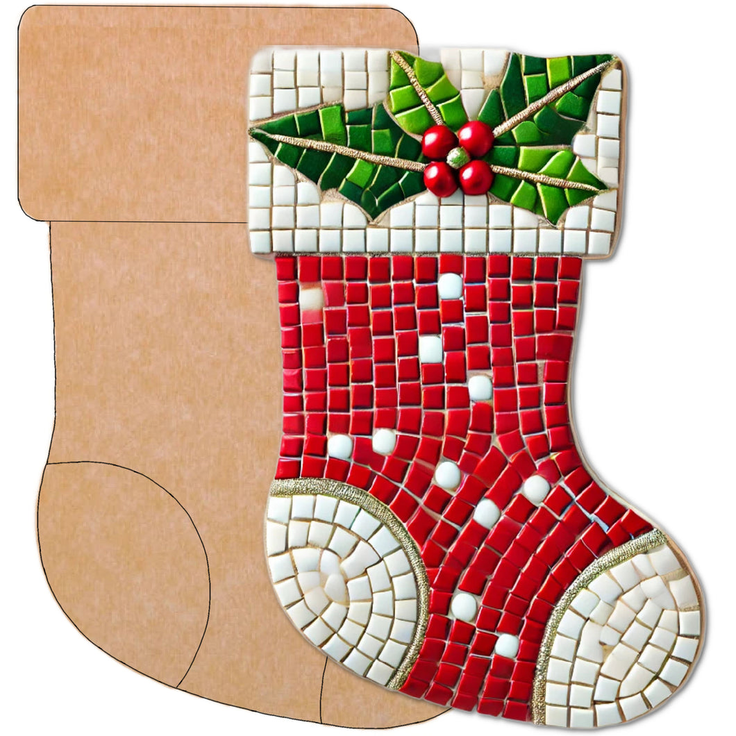 Stocking Mosaic Backer (pre-drilled for hangable)