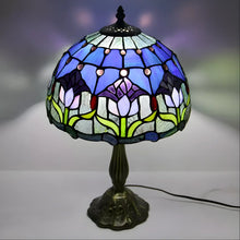Load image into Gallery viewer, Mini Tiffany Lamp with Tulip Glass Design
