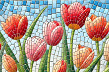 Load image into Gallery viewer, Tulips with Pattern 12&quot; x 8&quot;  (pre-drilled for hanging kit)
