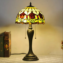 Load image into Gallery viewer, Tiffany-Style Lamp Vintage in Baroque Glass Style
