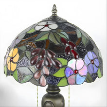Load image into Gallery viewer, Tiffany-Inspired Lamp with Vintage Grape Glasswork
