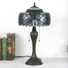 Load image into Gallery viewer, Vintage Tiffany-Inspired Lamp Shades in Peacock Glasswork
