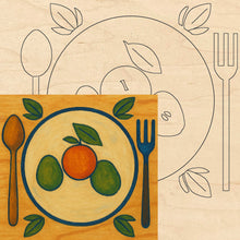 Load image into Gallery viewer, Fruit Plate with Pattern 8&quot;x8&quot; Wood
