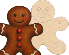 Load image into Gallery viewer, Gingerbread Man with Pattern Multi-Art Shape with Hanger

