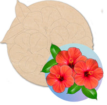 Load image into Gallery viewer, Wood Hibiscus Trio with Pattern
